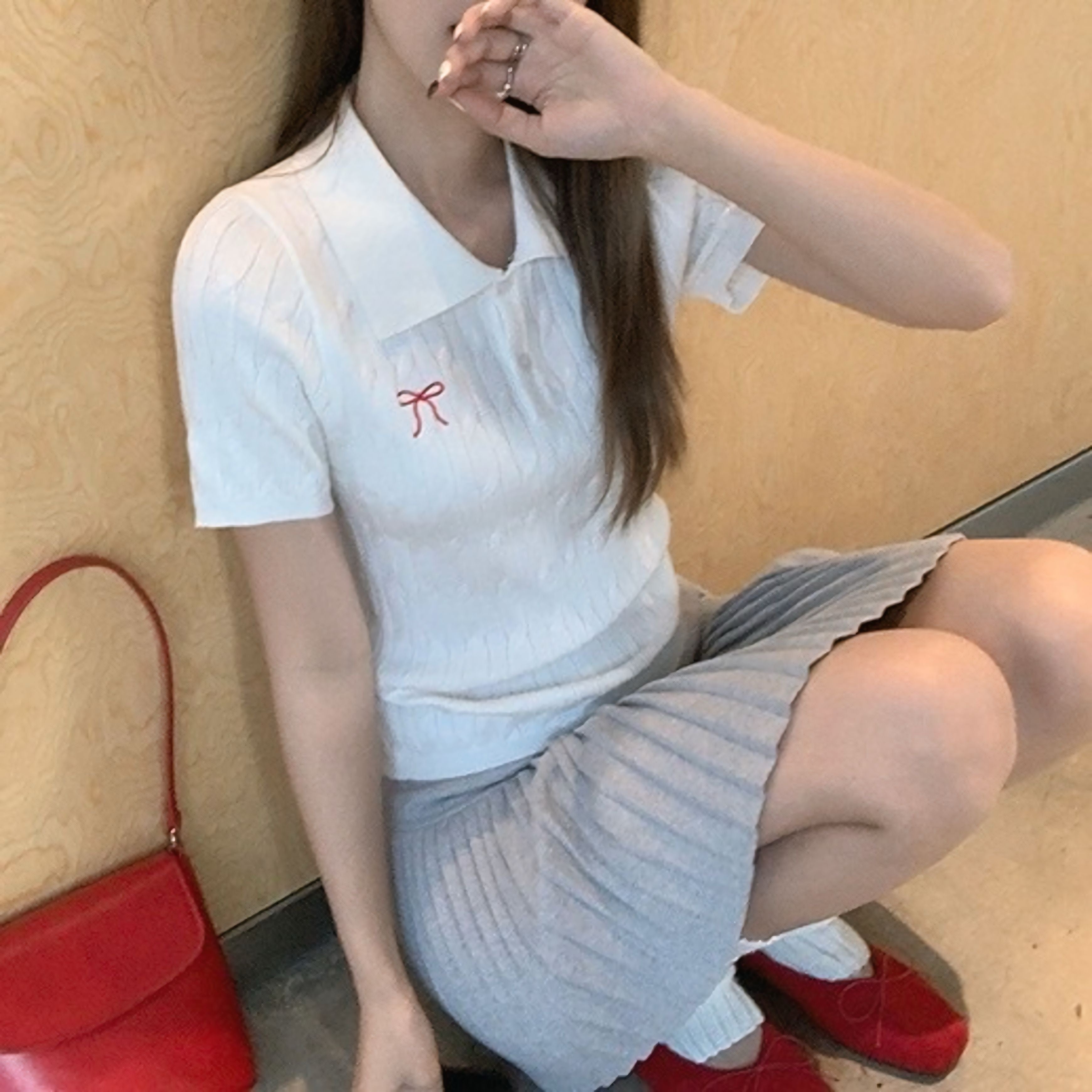 ワンポイント ニットポロシャツ SS-000180