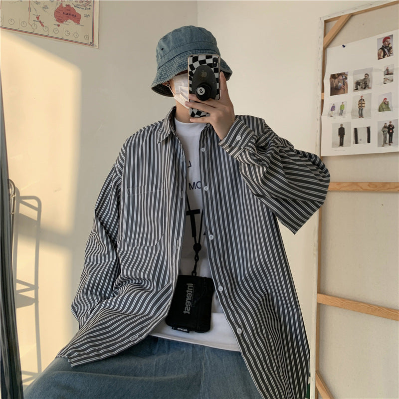 【3color】着回し抜群ワイドストライプシャツ SS-000121