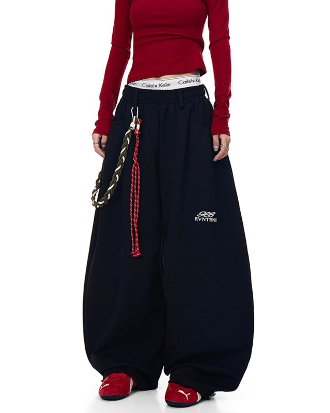 トレンド ストリート ワイドボトスウェットパンツ SS-000683