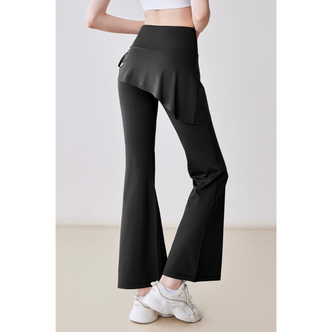 【3color】スカート風フレアパンツ 美脚ハイウエスト ヨガ韓国レギンス SS-000225