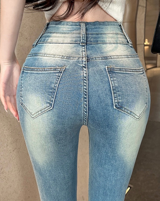 【骨盤パッド入り】MOMO DENIM フレアデニムパンツ SS-000639