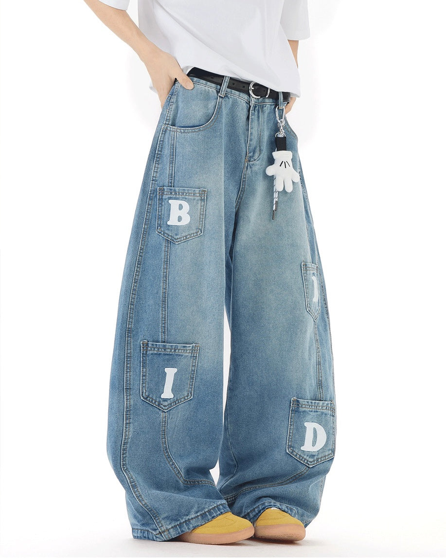 ポケットロゴワイドデニムパンツ SS-000711