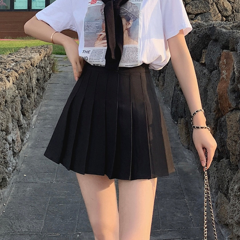 【4color】美脚見えハイウエストプリーツスカート SS-000176
