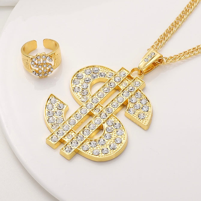 【2color】ドルマークネックレス ゴールド シルバー メンズ ストリート系 SS-000317
