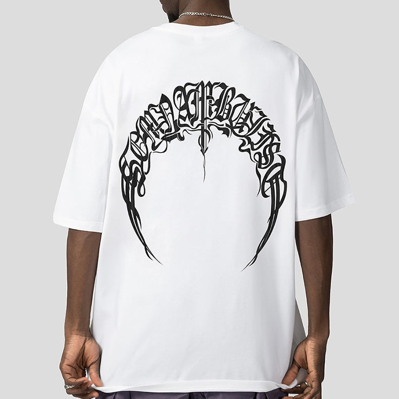 【4color】バックプリント ビッグロゴTシャツ ストリート系 オーバーサイズ SS-000340