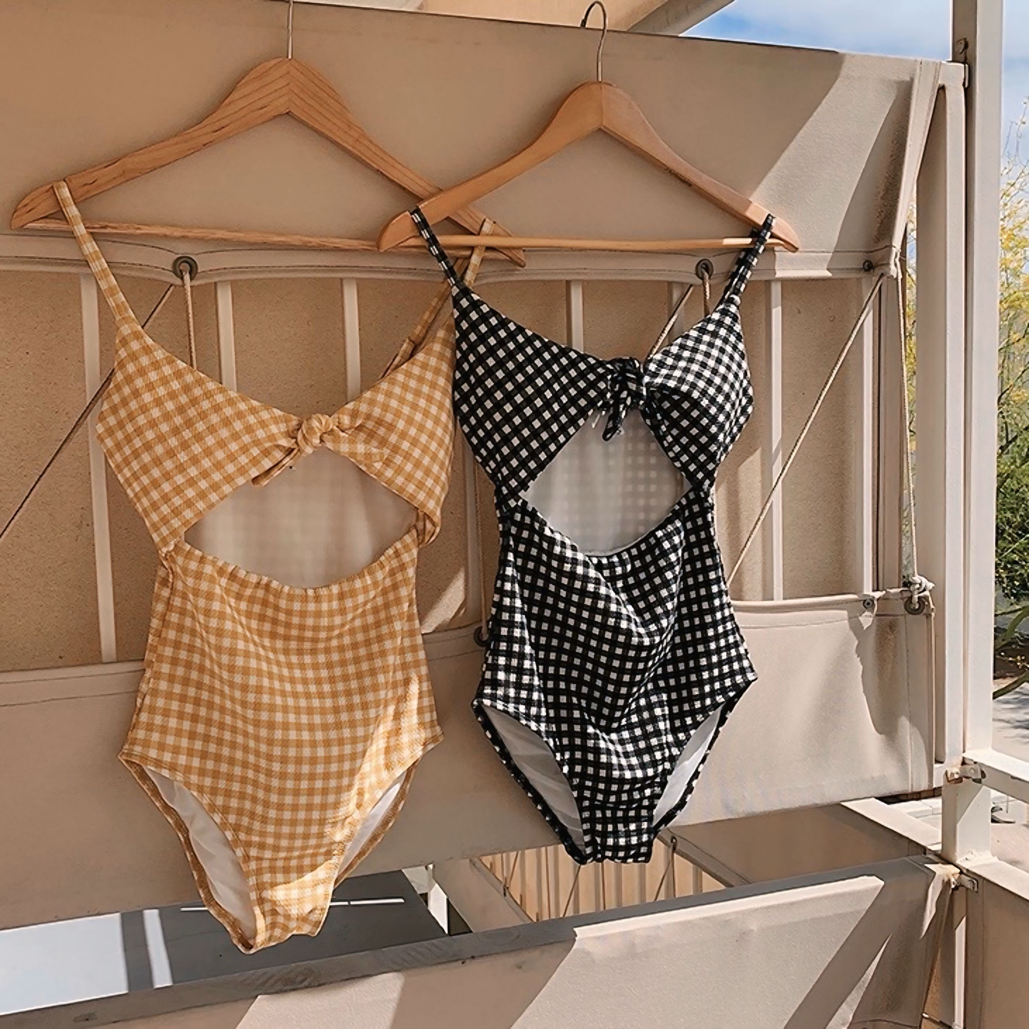 【2color】Slim Up Checked Style Swimwear SS-000054
