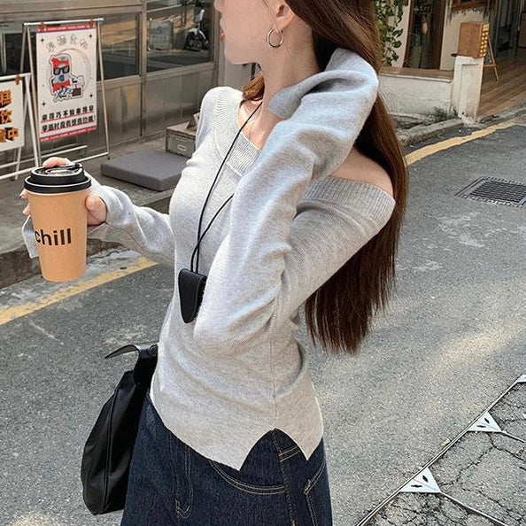 オフショルリブニットトップス SS-000570