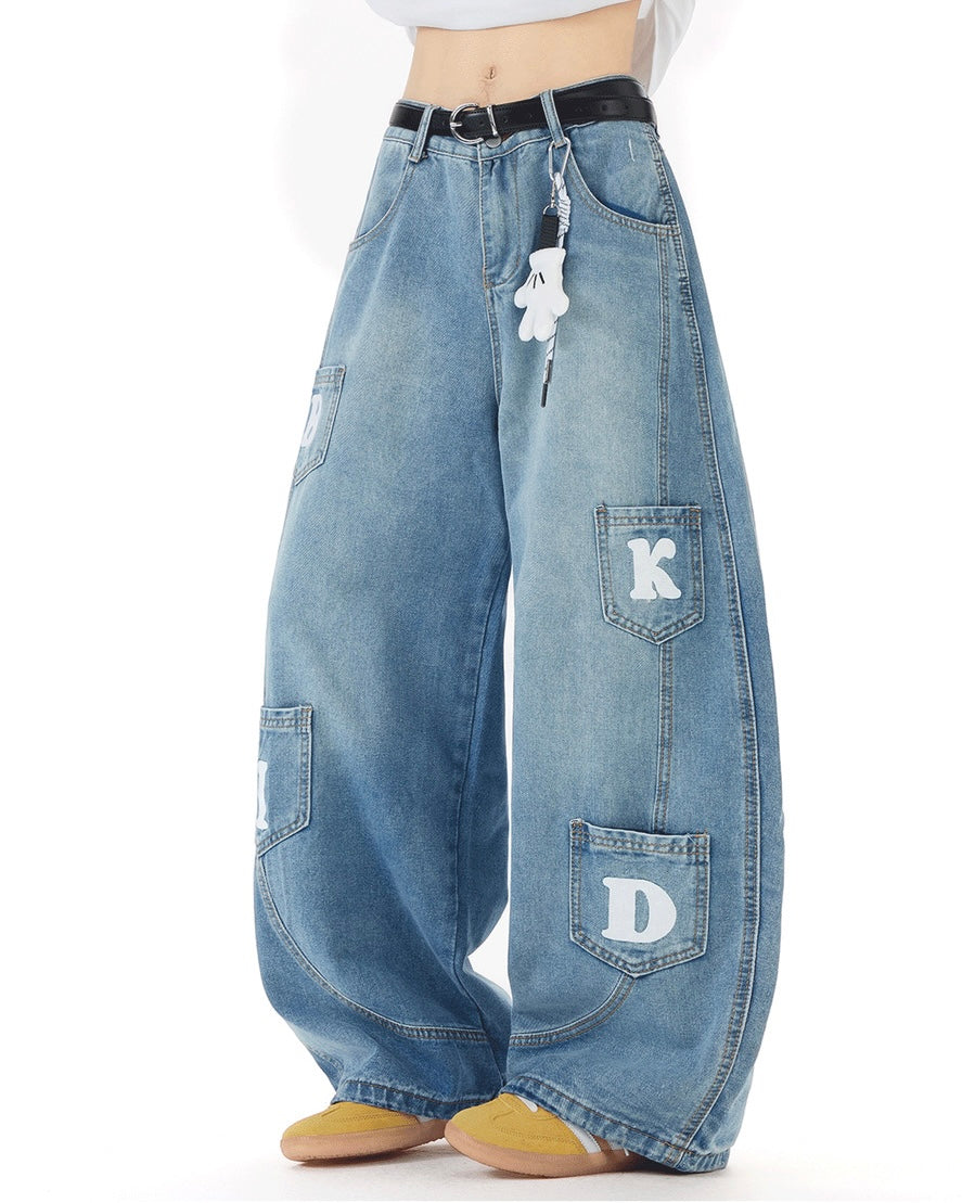 ポケットロゴワイドデニムパンツ SS-000711