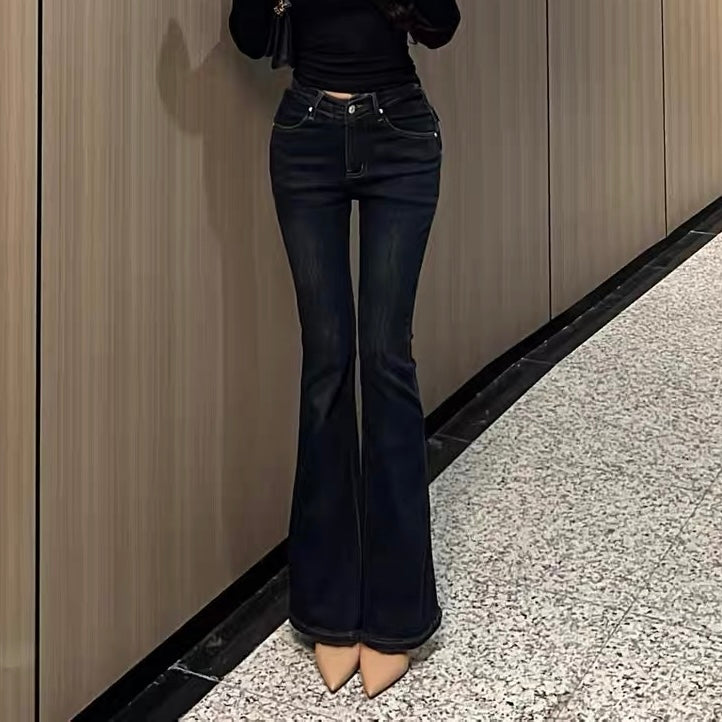 【骨盤パッド入り】MOMO DENIM スリムフレアジーンズ SS-000657