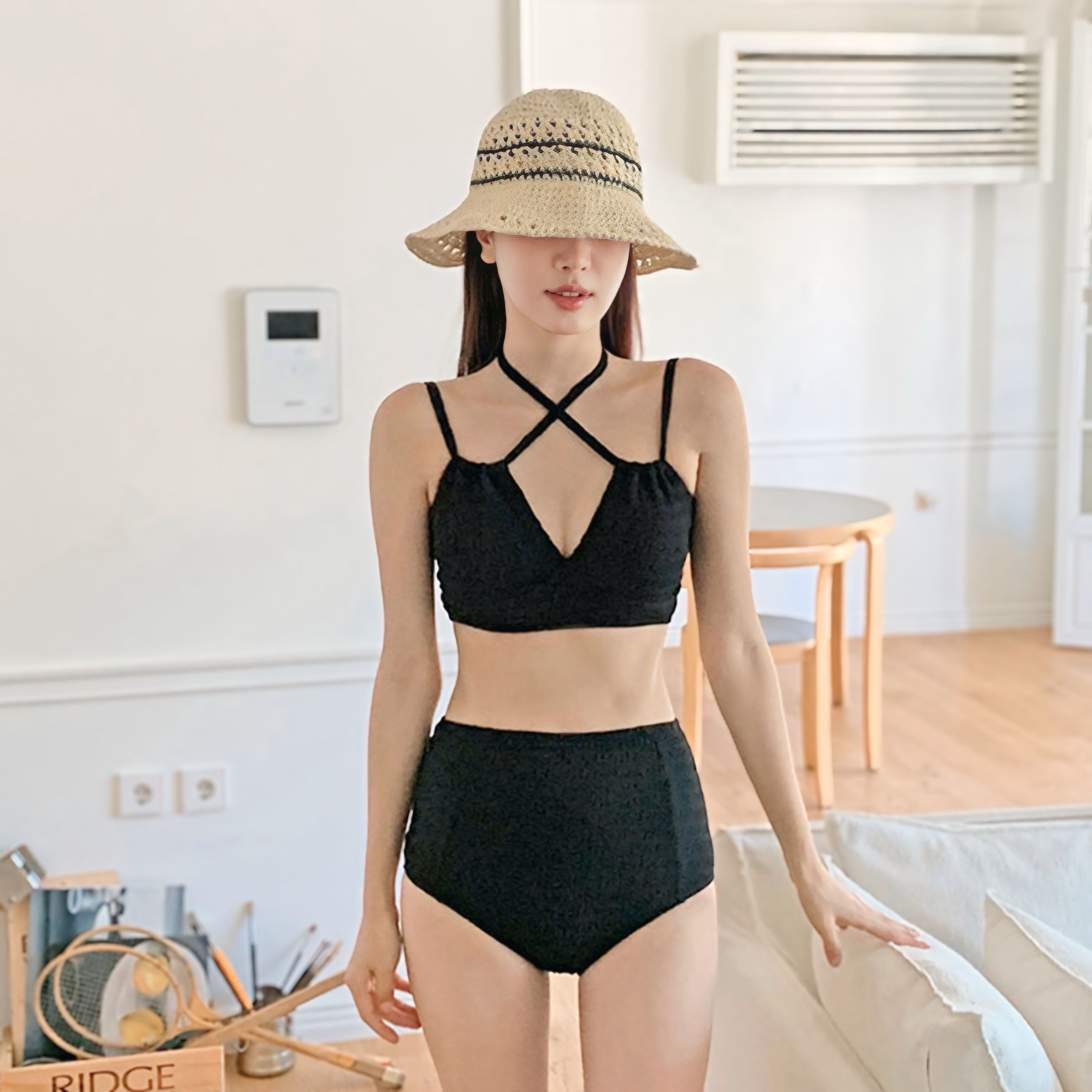 【2color】Waffle Knit Cross Bikini SS-000061