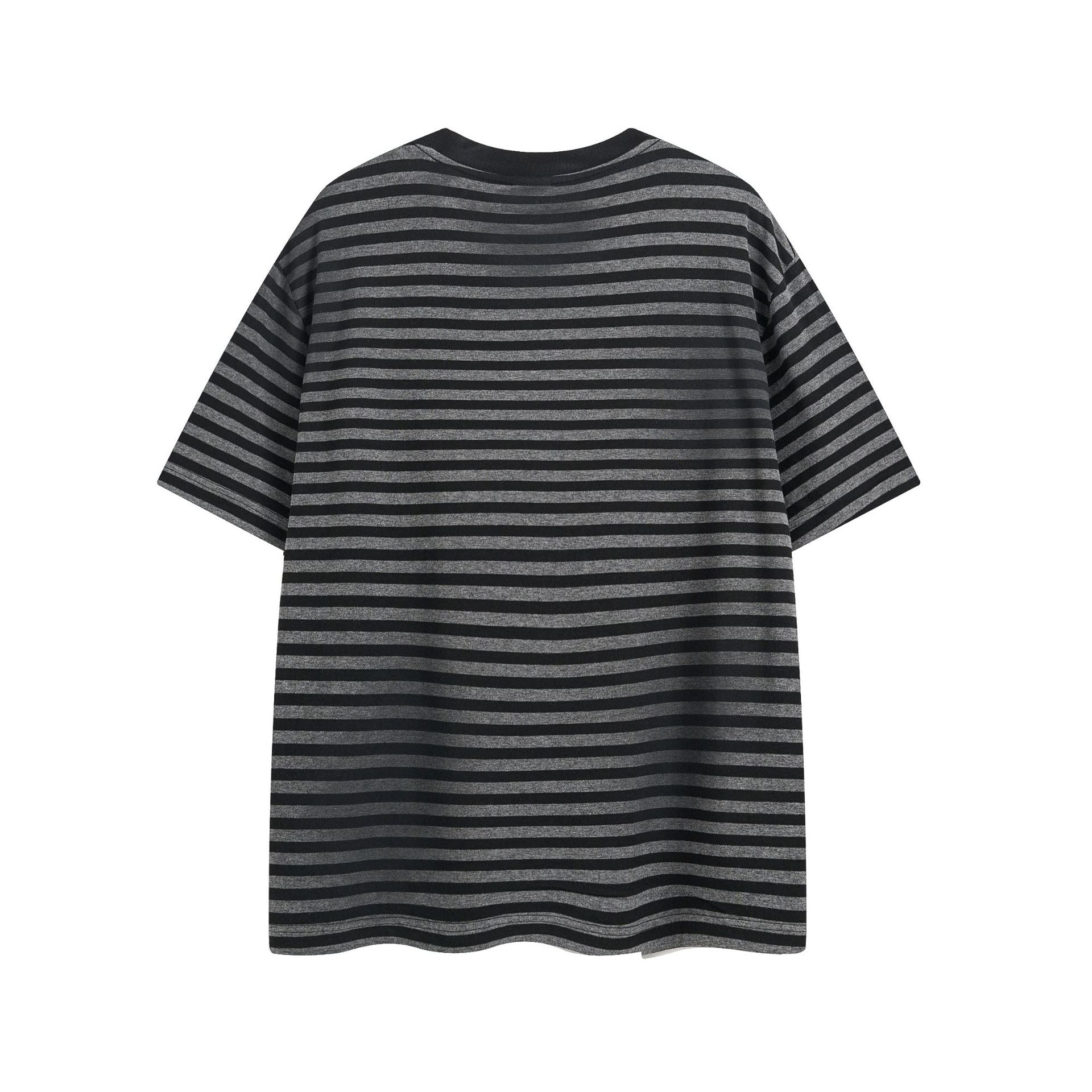 【2color】クロス柄ボーダーTシャツ｜オーバーサイズ SS-000306