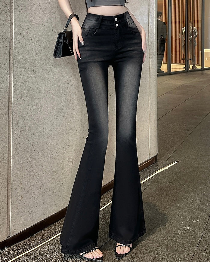 【骨盤パッド入り】MOMO DENIM フレアデニムパンツ SS-000639