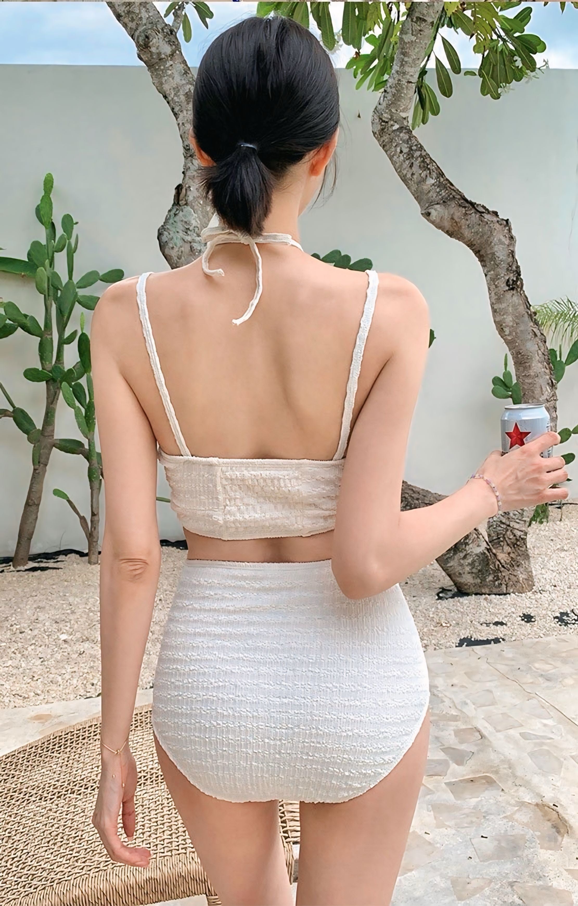 【2color】Waffle Knit Cross Bikini SS-000061