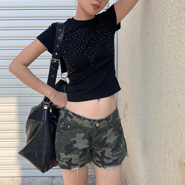 カモフラデニムショートパンツ｜夏の定番アイテム SS-000270