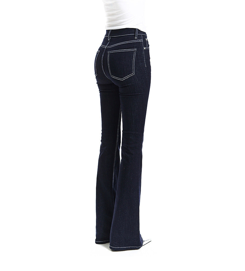 【骨盤パッド入り】MOMO DENIM スリムフレアジーンズ SS-000658