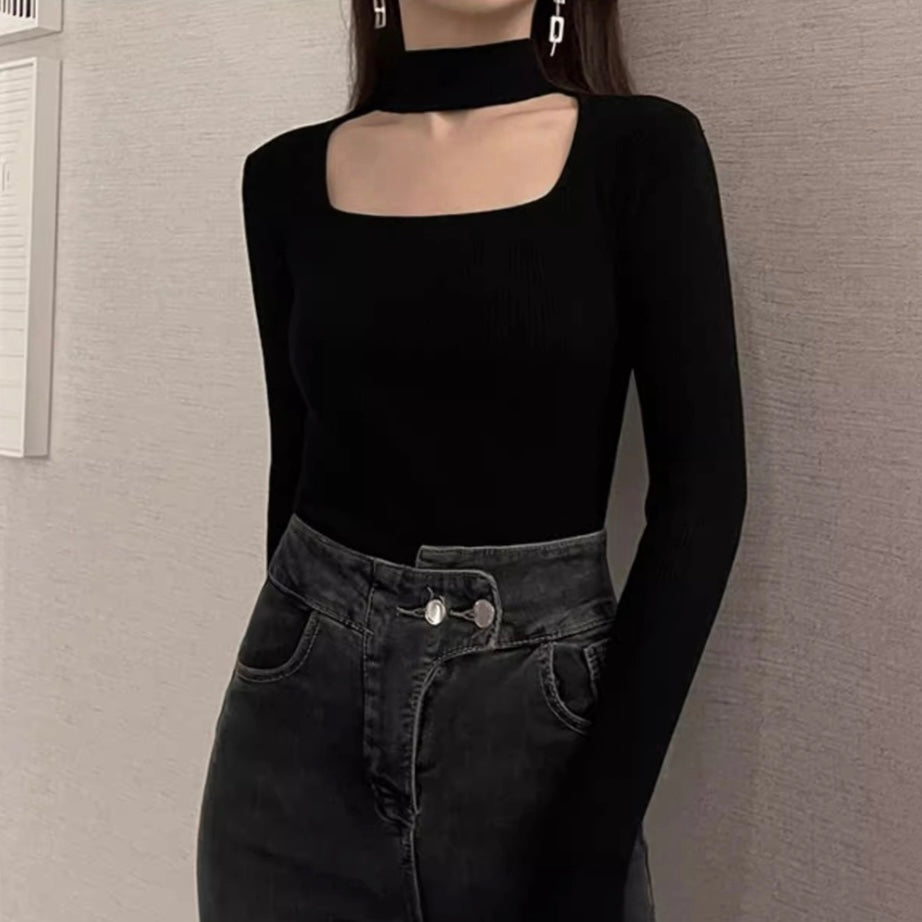 スクエアネックリブニットトップス SS-000623