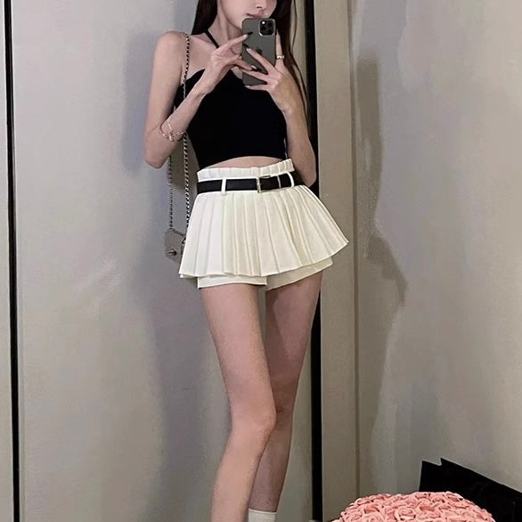 プリーツ ミニスカート風 ショートパンツ SS-000374
