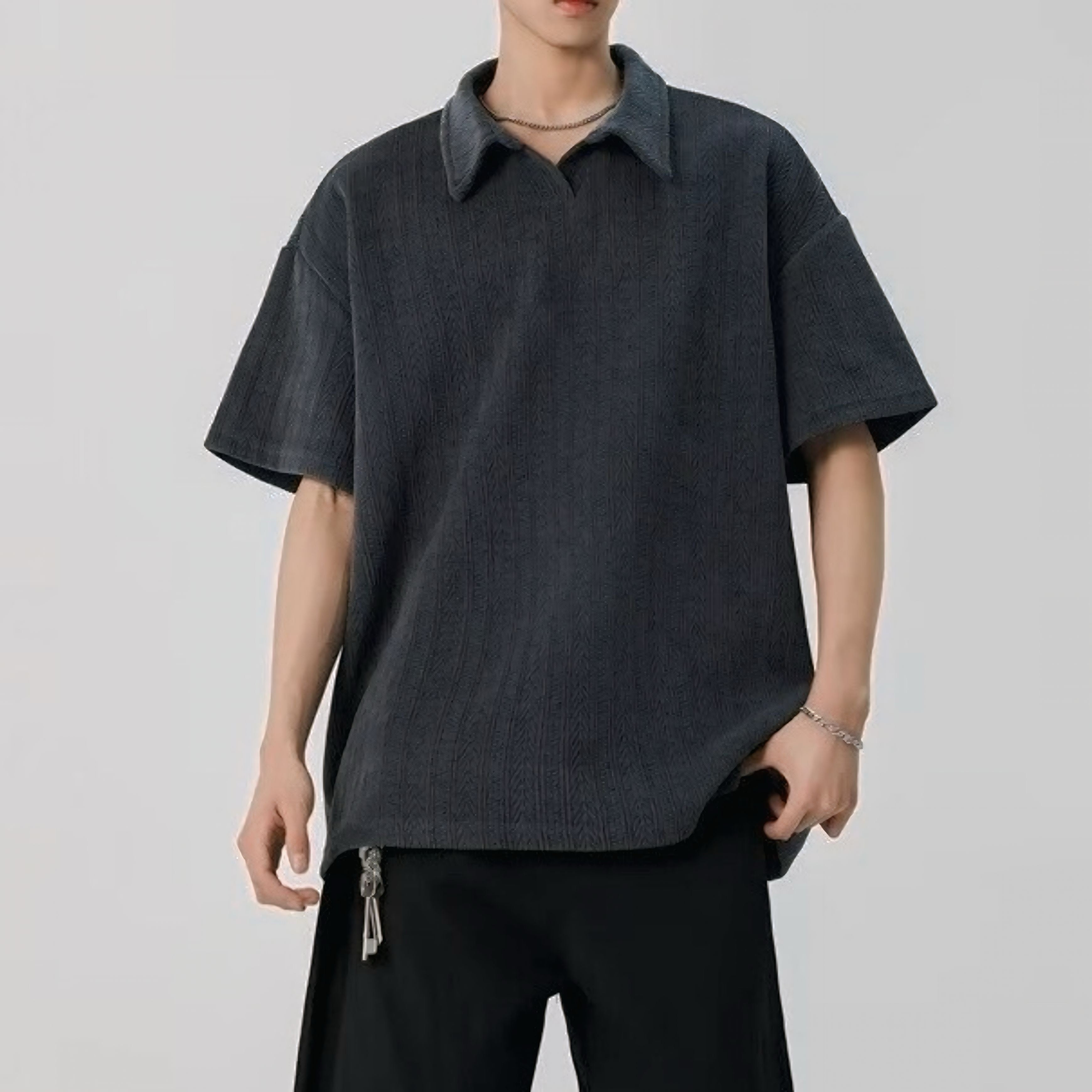 【3color】ジグザグ編み サマーニットポロ SS-000147