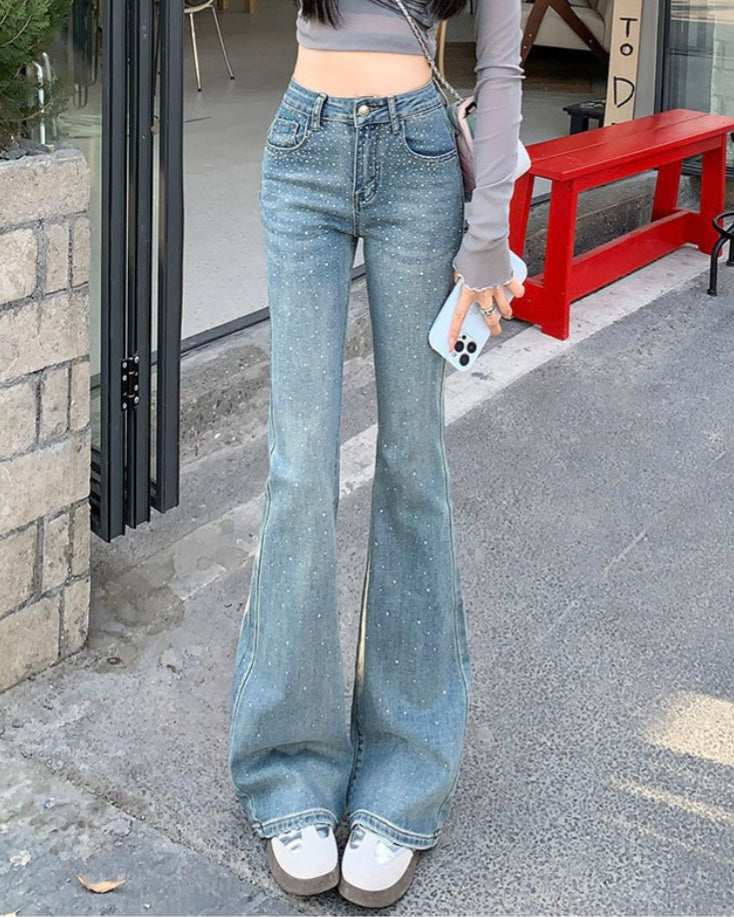 ラインストーンフレアデニム SS-000562