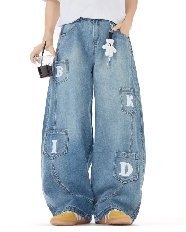 ポケットロゴワイドデニムパンツ SS-000711