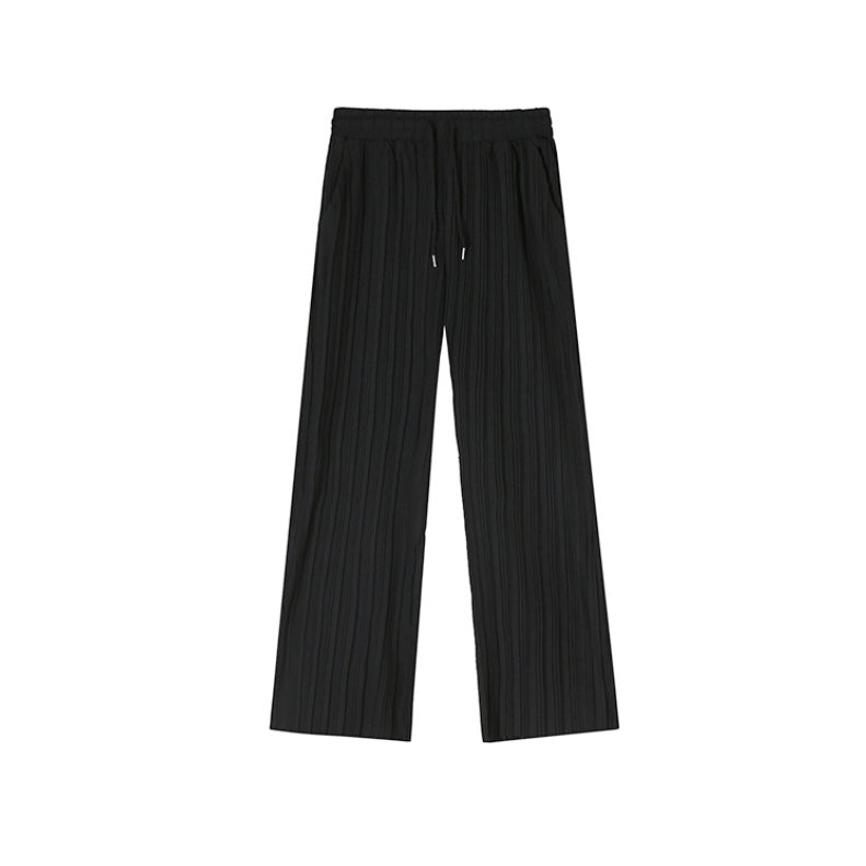 【2color】ストライプ柄 メンズリラックス プリーツパンツ SS-000167