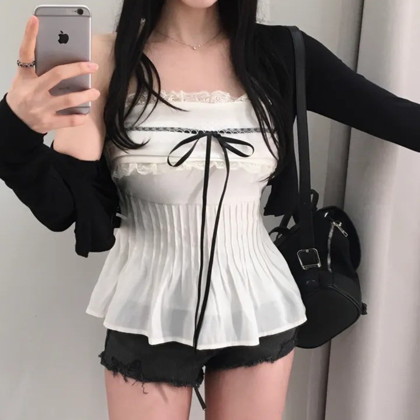 リボンキャミソール＆カーディガンセット SS-000517