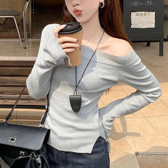 オフショルリブニットトップス SS-000570