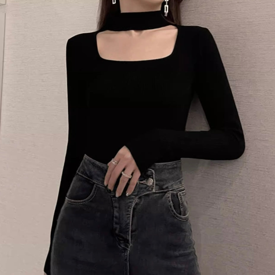 スクエアネックリブニットトップス SS-000623