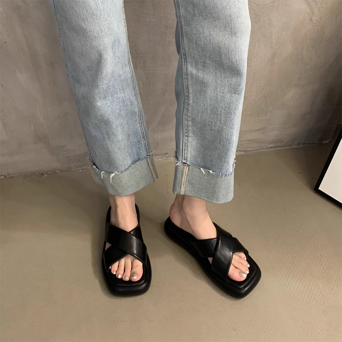 【2color】フラットクロスサンダル SS-000115