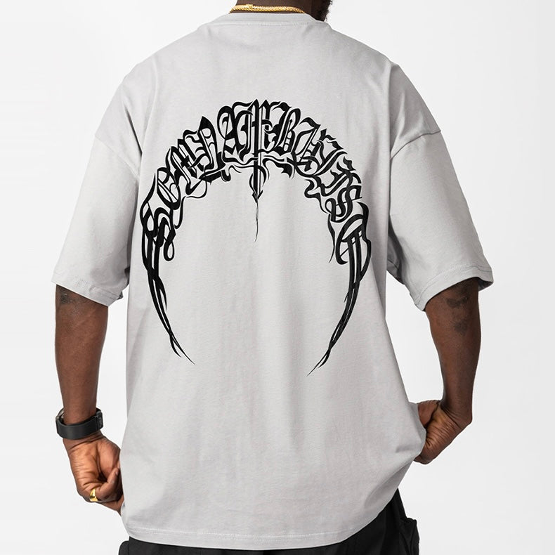 【4color】バックプリント ビッグロゴTシャツ ストリート系 オーバーサイズ SS-000340