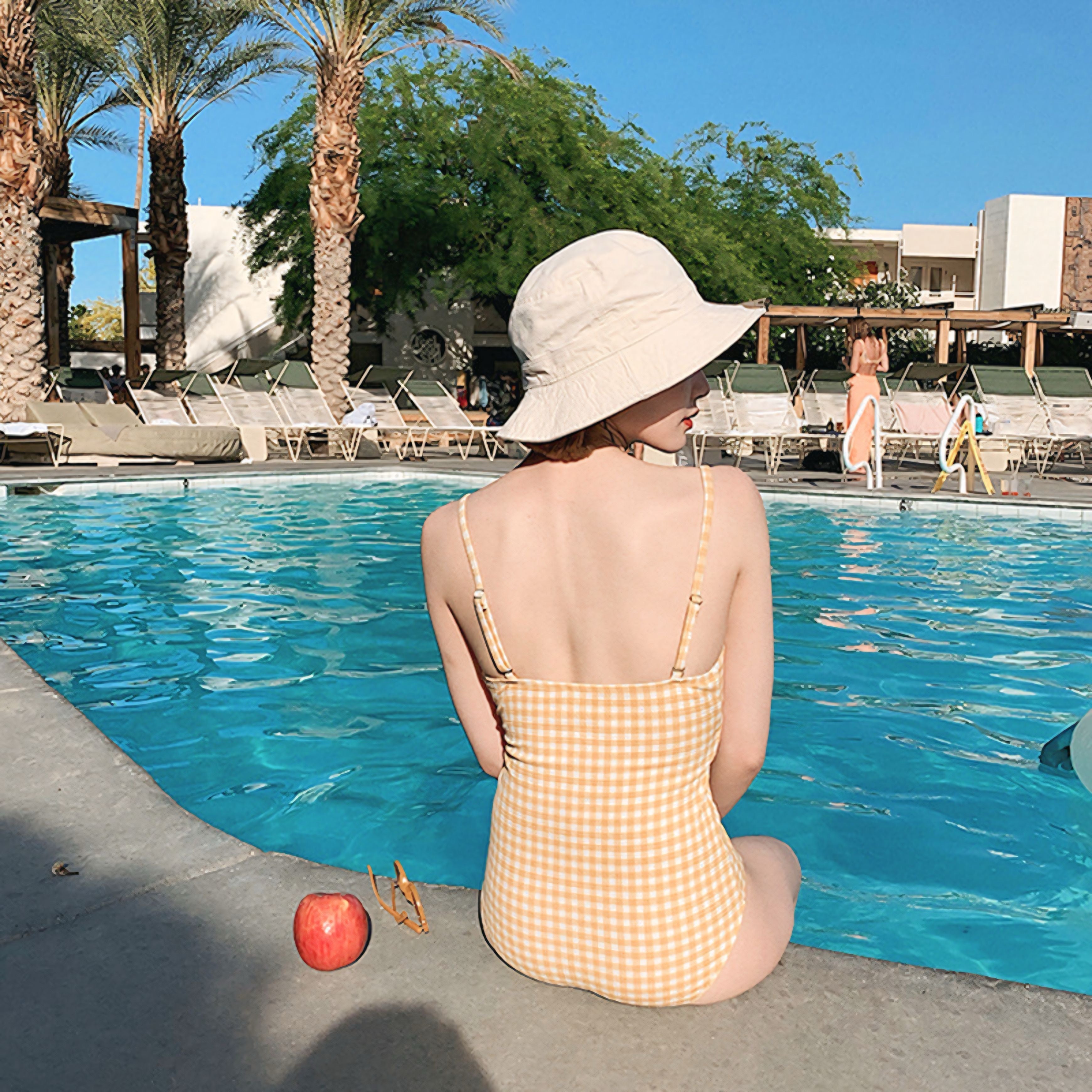 【2color】Slim Up Checked Style Swimwear SS-000054