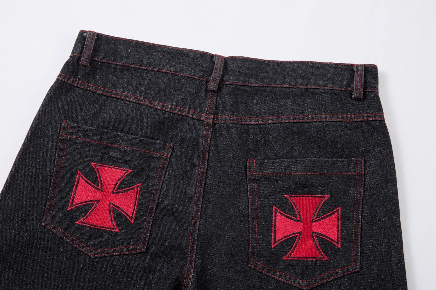 フロントボタン 刺繍入りワイドデニム SS-000682