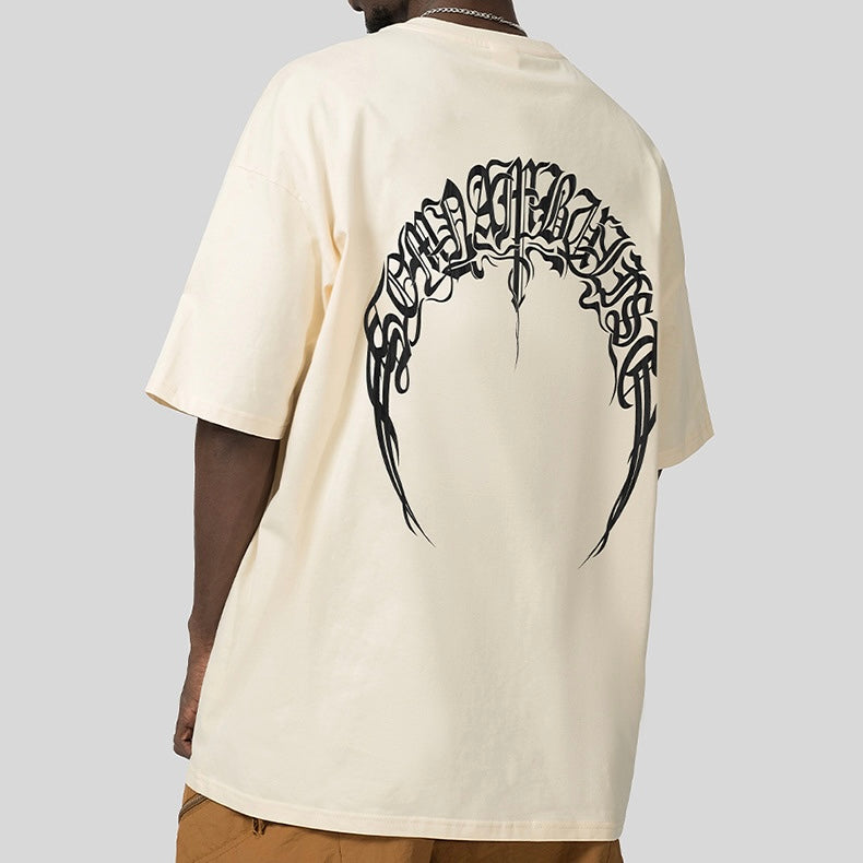 【4color】バックプリント ビッグロゴTシャツ ストリート系 オーバーサイズ SS-000340