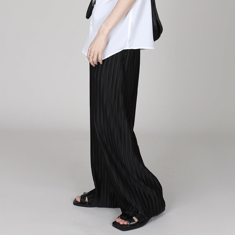 【2color】ストライプ柄 メンズリラックス プリーツパンツ SS-000167