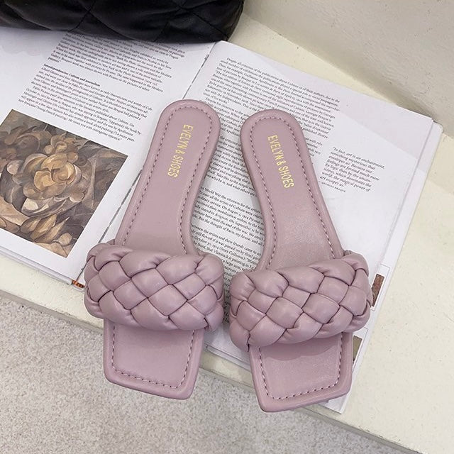 【4color】編み込みスクエアトゥサンダル SS-000111