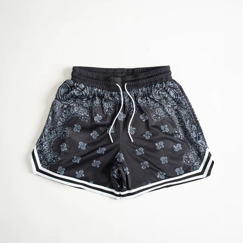 【4color】バンダナ柄 ショートパンツ ストリート系 メッシュ素材 SS-000323