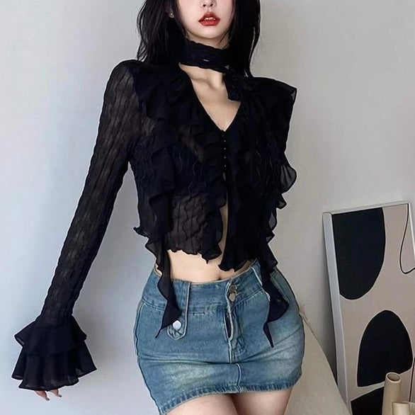 シースルーフリルブラウス SS-000627