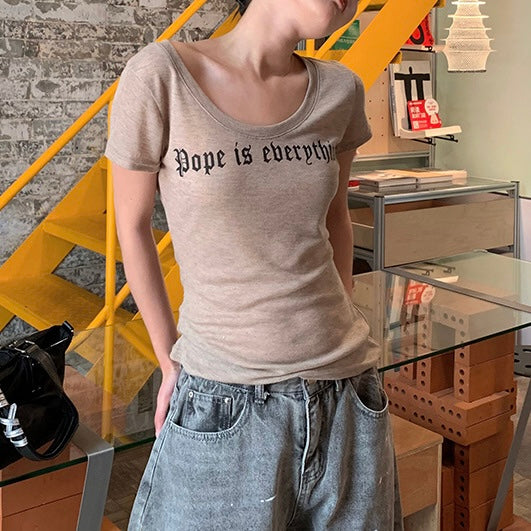 ロゴ入りスリムフィットTシャツ｜背中ハートデザイン SS-000266