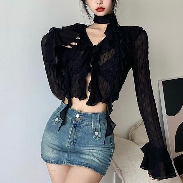 シースルーフリルブラウス SS-000627