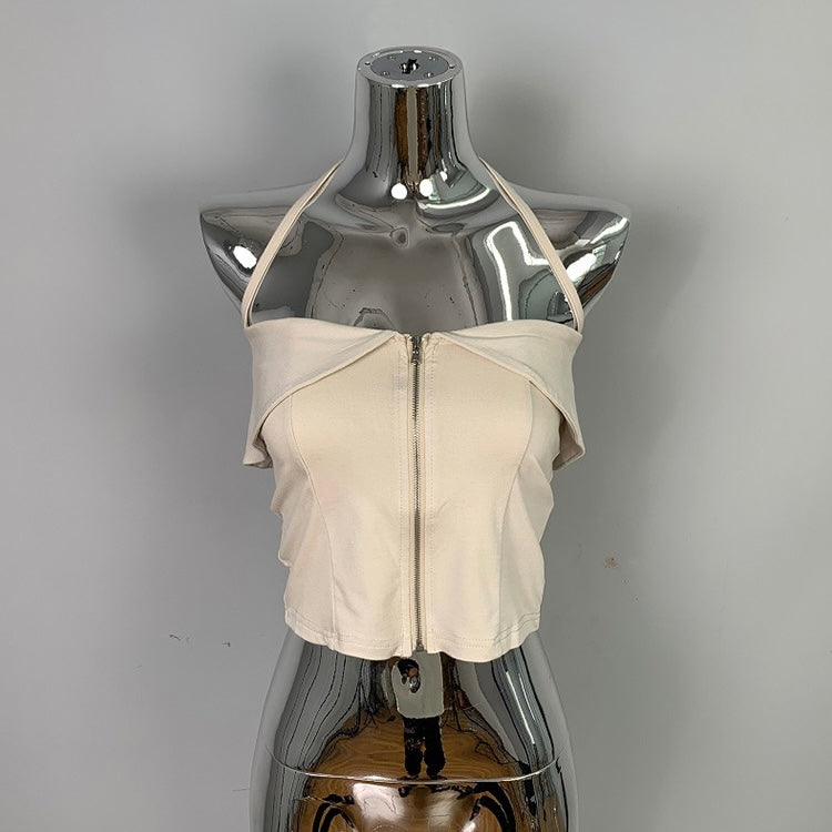 ジップデザイン ホルターネックキャミ SS-000380